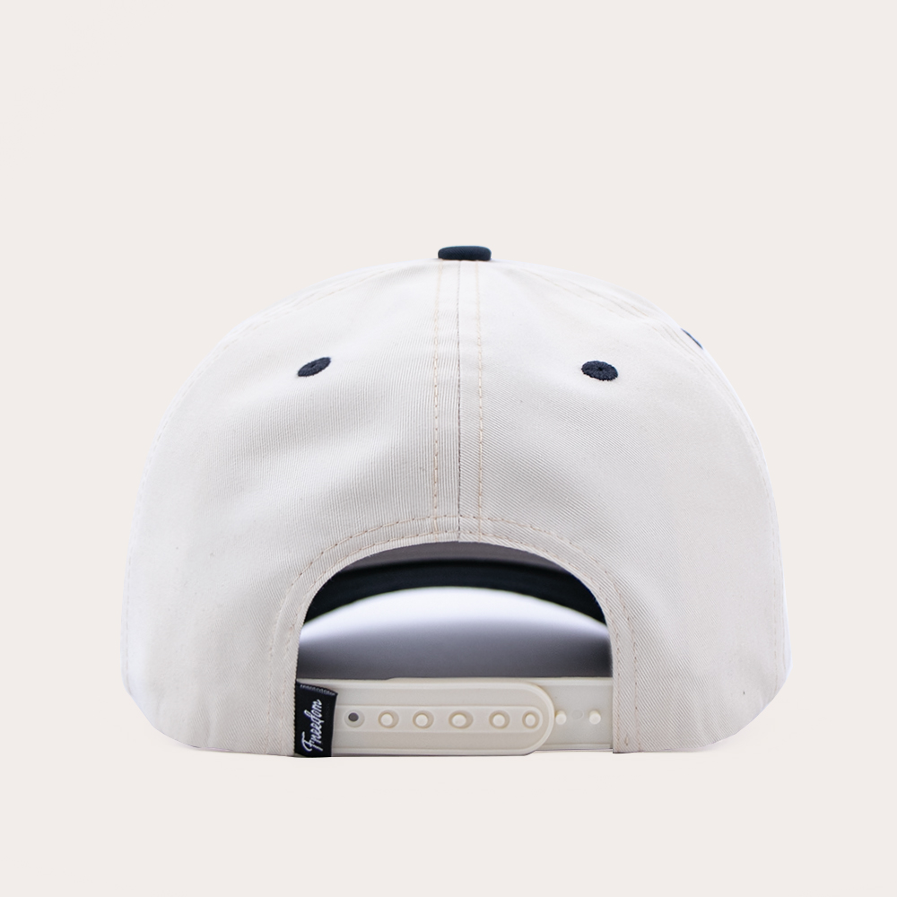 Two Tone 5 Panel Cotton Twill Baseball Cap with 3D Embroidered Script Logo