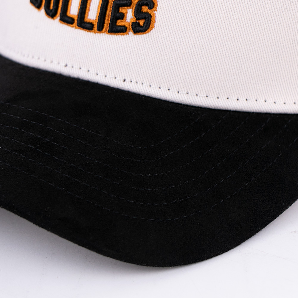 White Black Broad Street Bullies Embroidered Five-Panel Baseball Cap