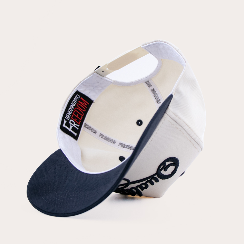 Two Tone Cotton Twill Baseball Cap with 3D Embroidered Quality Script Logo