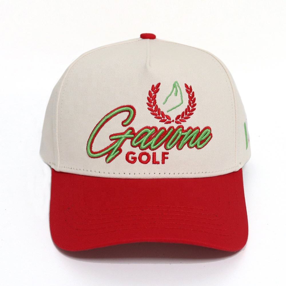 Two Tone Embroidered Golf Script Baseball Cap