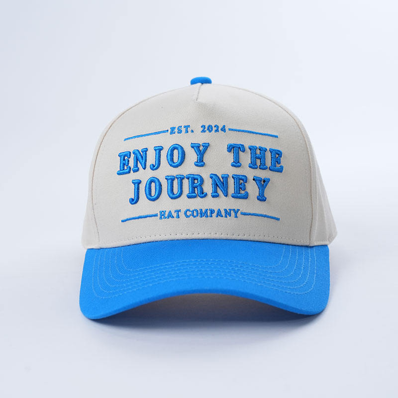 Two-Tone Cotton Twill Baseball Cap with 'Enjoy The Journey' 3D Embroidered Front Logo