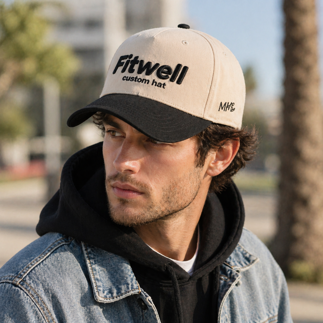 Beige Black Power of Dreams 3D Embroidered Baseball Cap