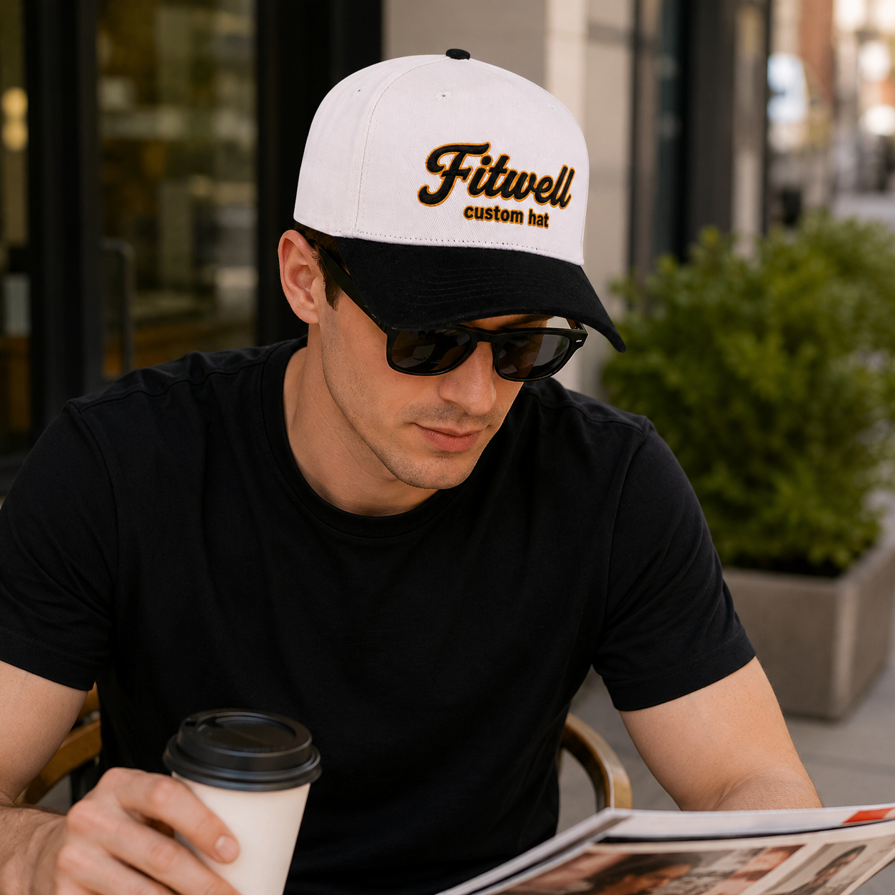 White Black Broad Street Bullies Embroidered Five-Panel Baseball Cap