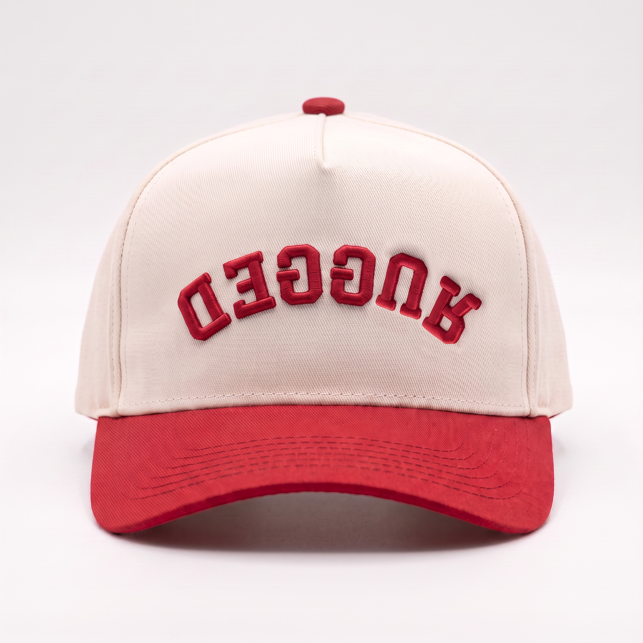 Vintage Two Tone Letter Embroidered Baseball Cap Cotton Twill Adjustable Hat