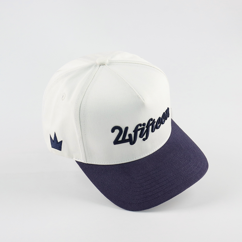 Two Tone Raised Logo Cotton Twill Baseball Cap