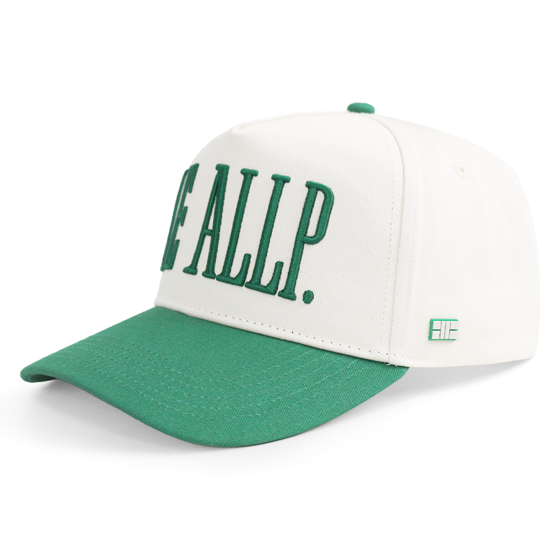 Cream Green Two-Tone Baseball Cap with 3D Letter Embroidery