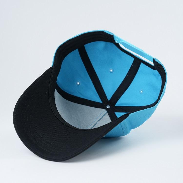 Aqua Blue Two-Tone Cotton Twill Baseball Cap with Raised Embroidery
