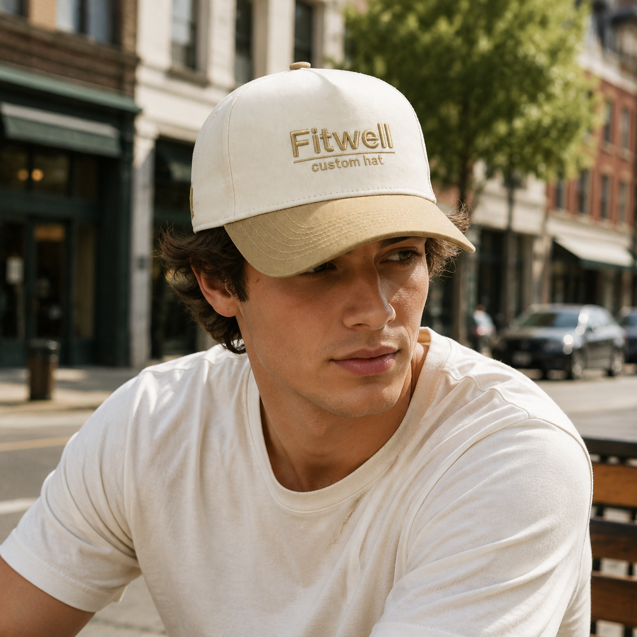 Two-Tone Cotton Twill Baseball Cap with Raised Embroidered Logo