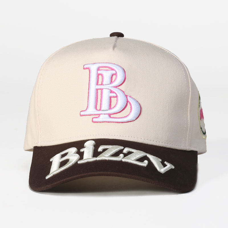 Two-Tone 3D Embroidered Letter Baseball Cap with Curved Brim