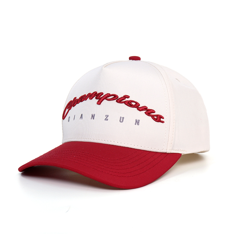 Ivory Red Champions Script Embroidered Baseball Cap
