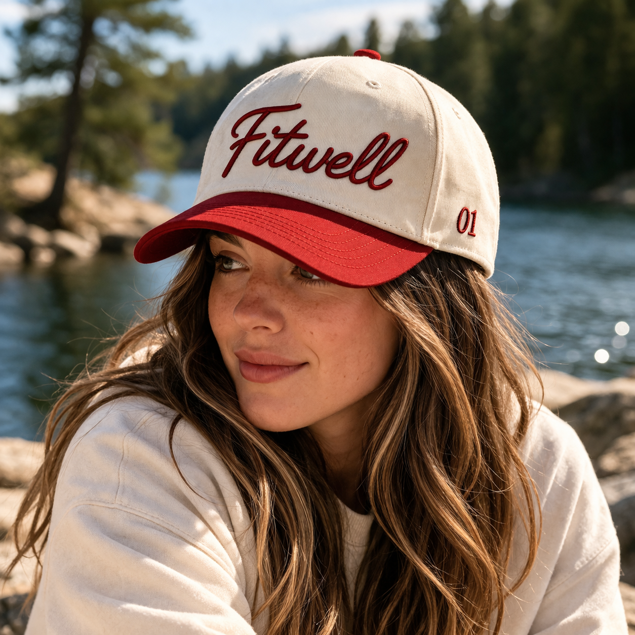 Hartley Two Tone Cotton Twill Baseball Cap with Script Embroidery
