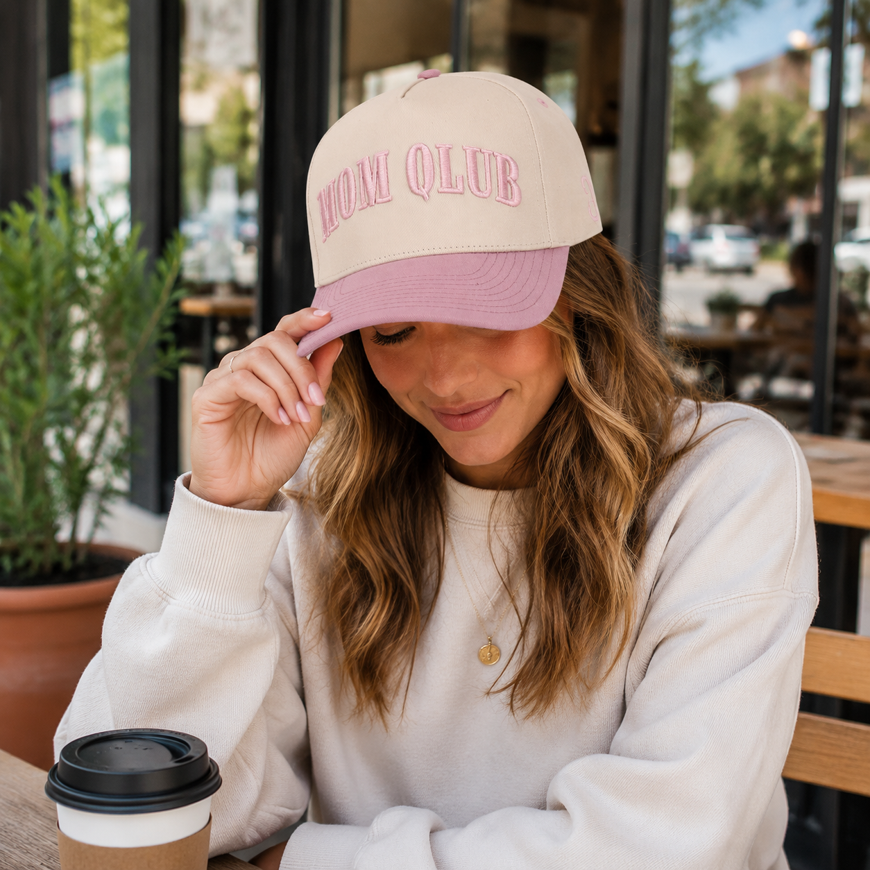 Mom Club Two-Tone Embroidered Cotton Twill Baseball Cap