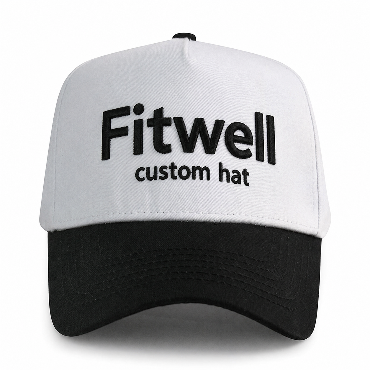 Black White Paris Letter Embroidered Two-Tone Baseball Cap