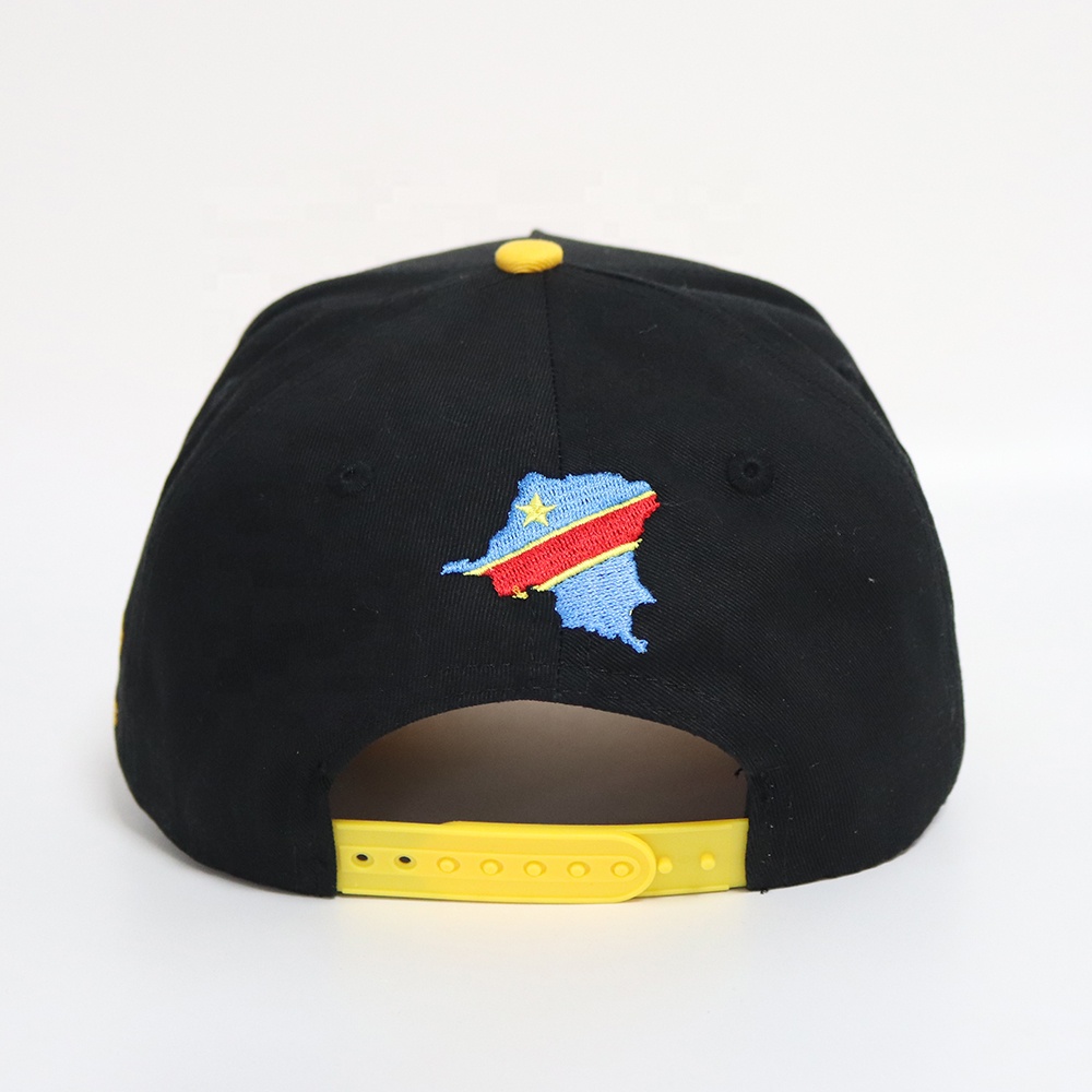 Black and Yellow 3D Logo Embroidered Baseball Cap Adjustable Casual Hat