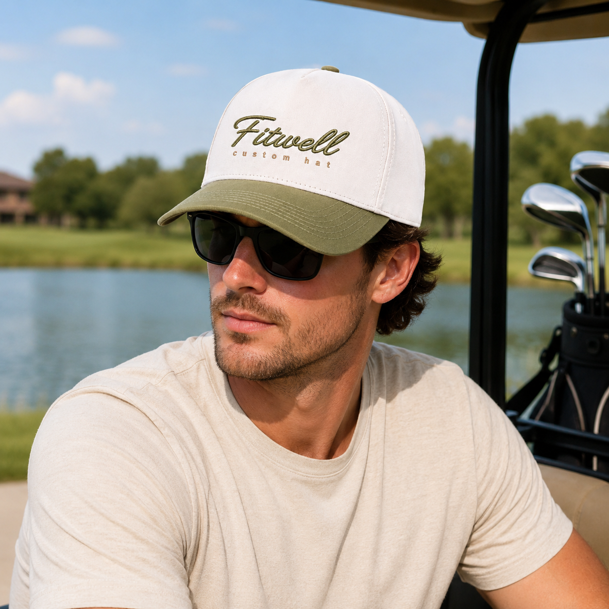 Ivory Olive Adventure Team Embroidered Baseball Cap