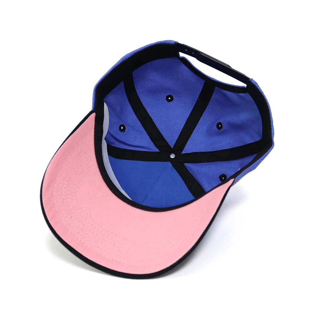 Two Tone 3D Embroidered Script Logo Cotton Twill 5 Panel Baseball Cap