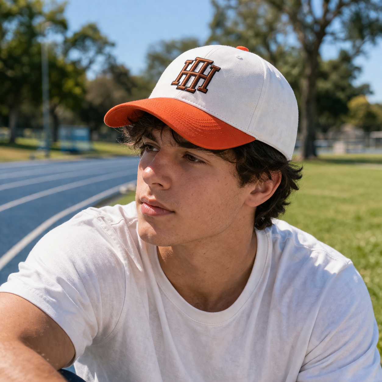 Two Tone Monogram Embroidered Baseball Cap Adjustable Cotton Hat