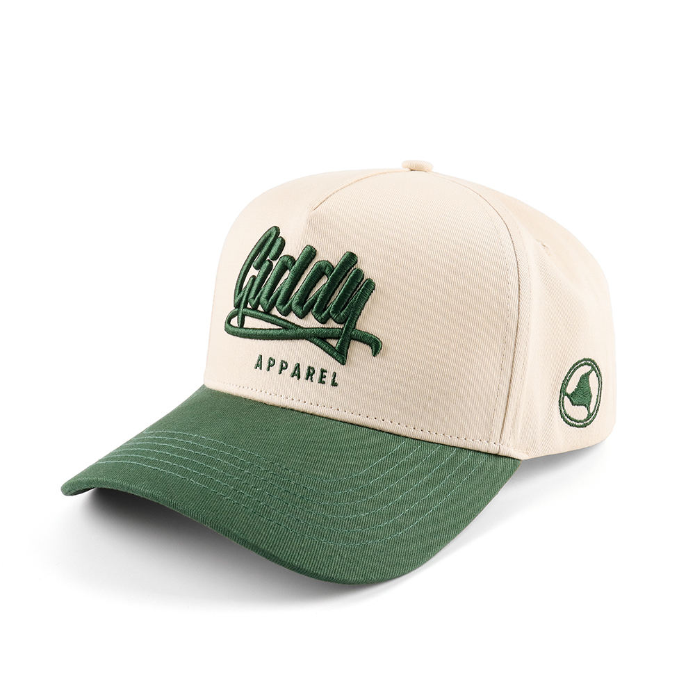 Two Tone Embroidered Script Logo Baseball Cap Cotton Twill Casual Hat