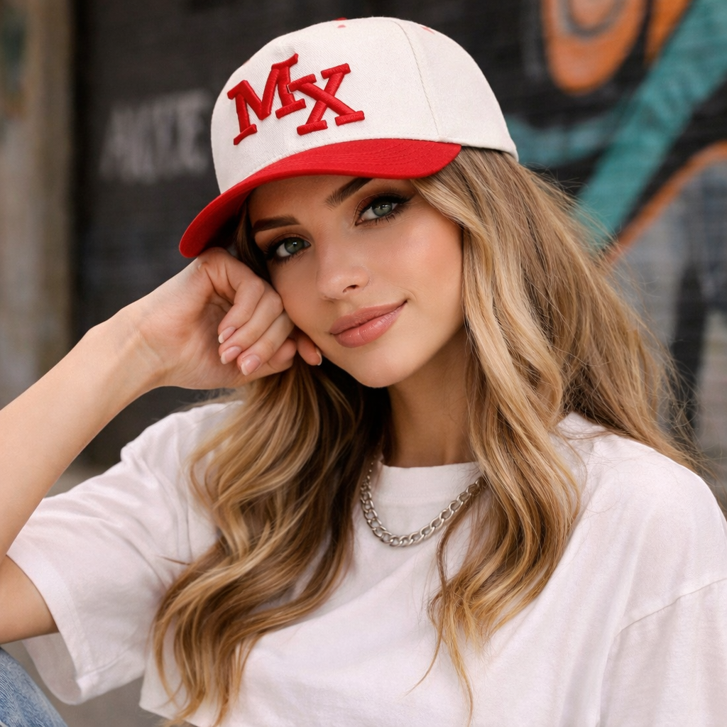 MX Two Tone 3D Embroidered Cotton Twill Baseball Cap