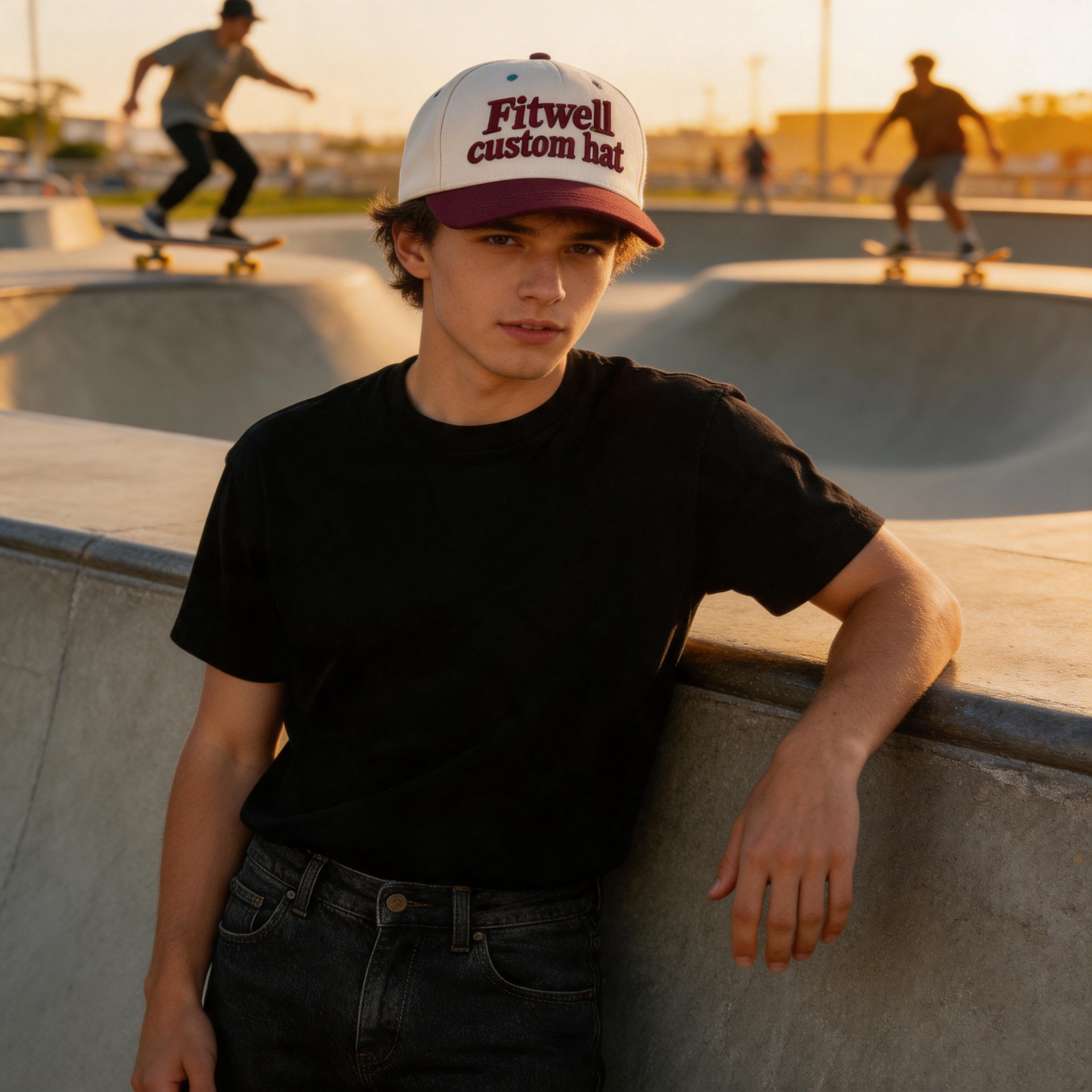 Two-Tone Cotton Twill Baseball Cap with Raised 3D Embroidered Statement Logo, Curved Brim and Contrast Eyelets – Custom Unisex Casual Hat