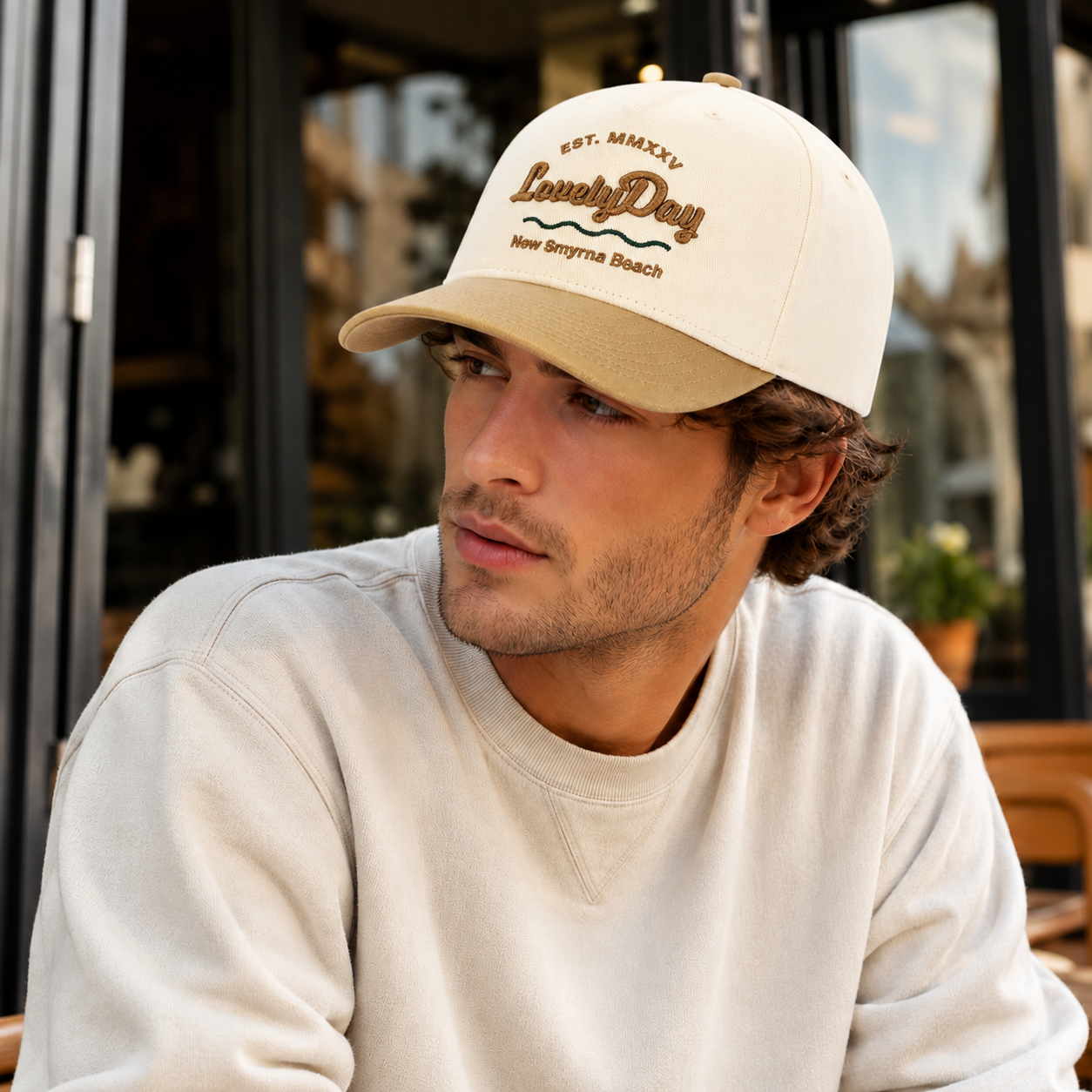 LovelyDay Two-Tone 5 Panel Cotton Twill Baseball Cap