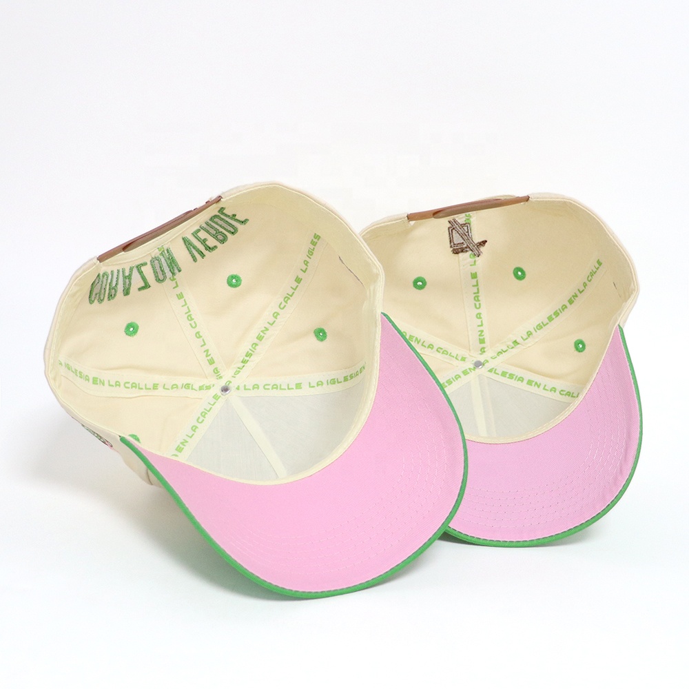 Green and Cream 3D Embroidered Script Logo Cotton Twill Baseball Cap