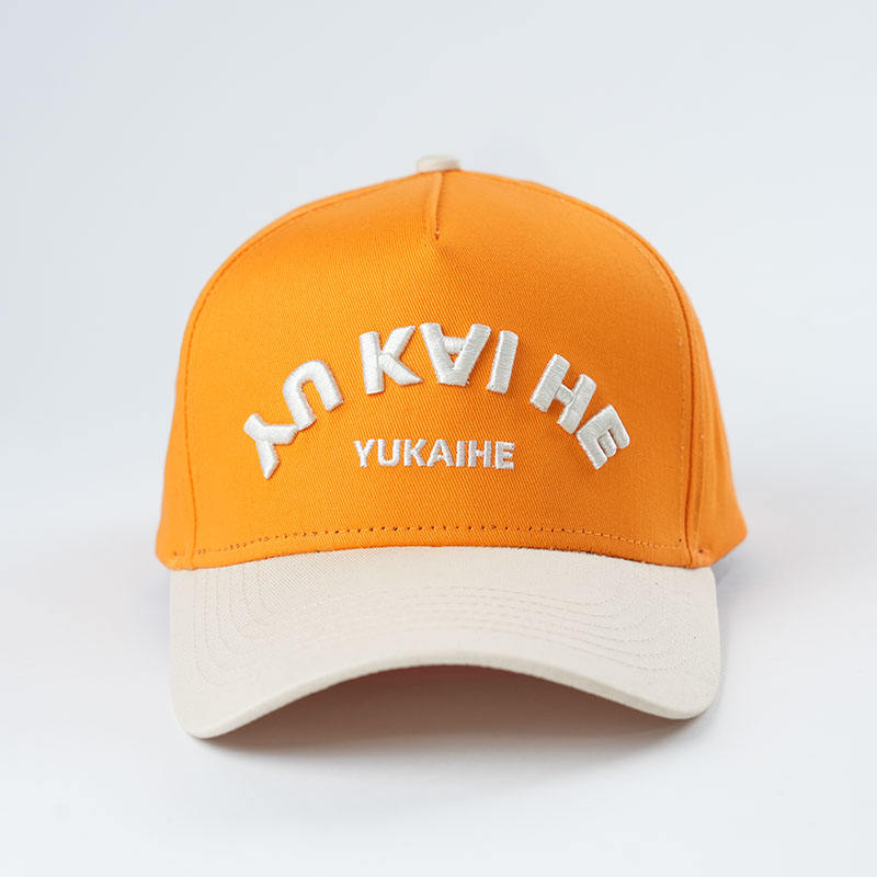 Orange Cream 3D Embroidered Curved Brim Baseball Cap