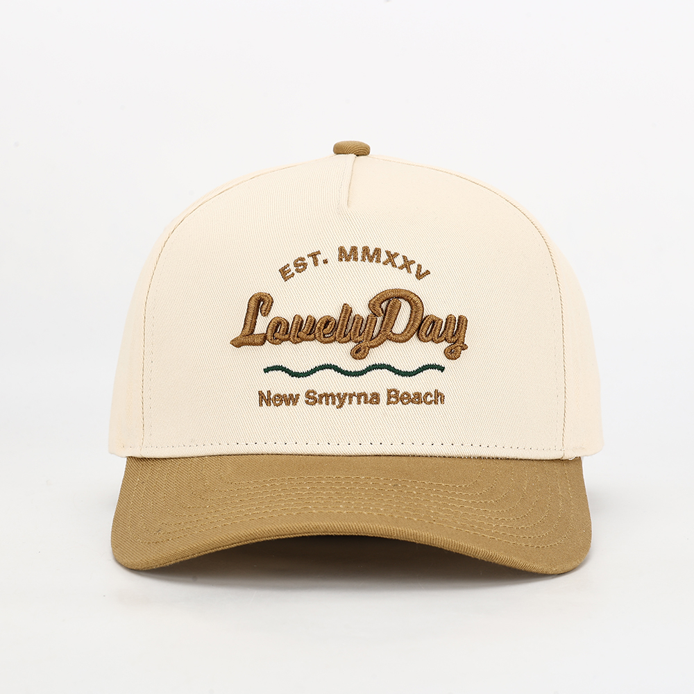 LovelyDay Two-Tone 5 Panel Cotton Twill Baseball Cap