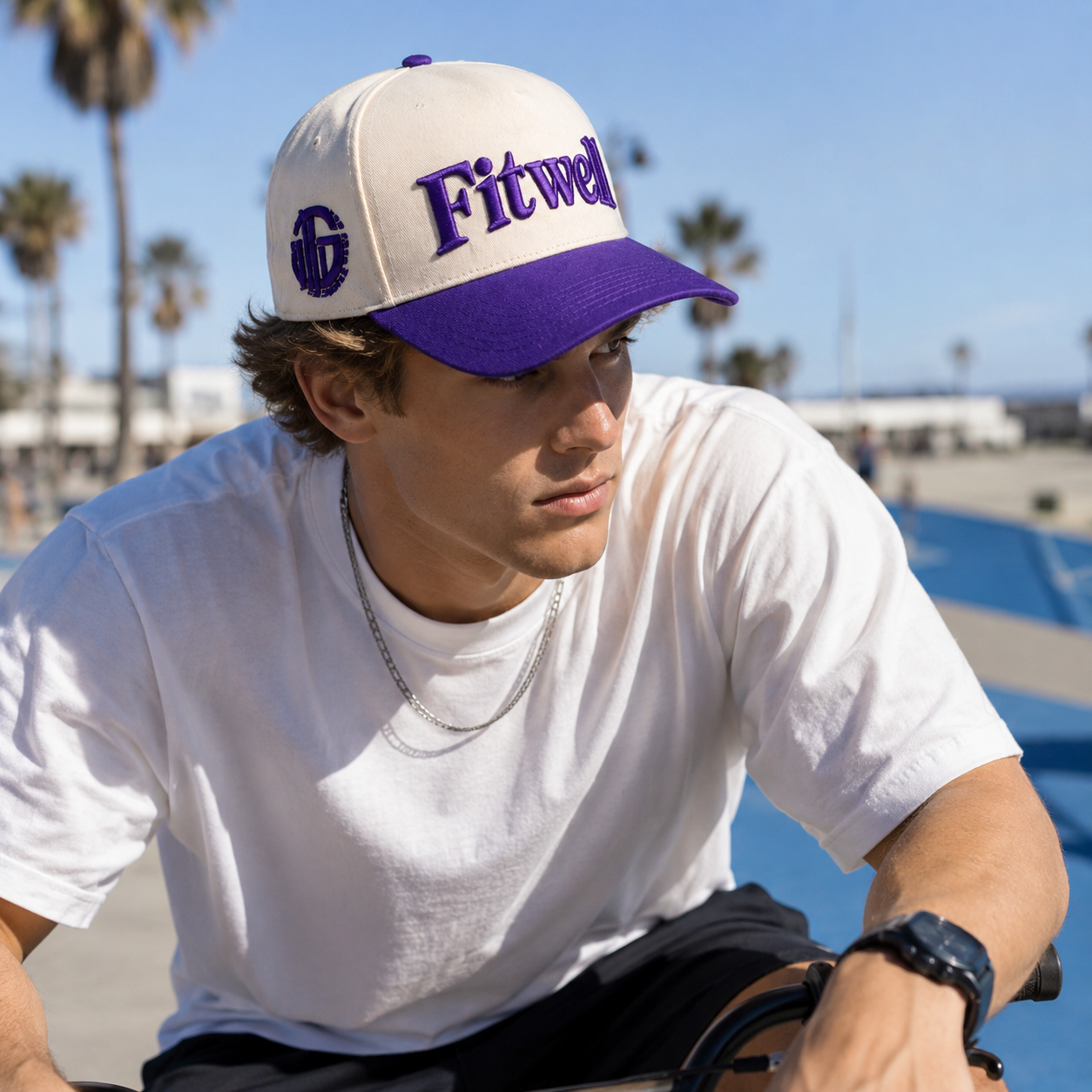 Perspective Purple Two Tone Embroidered Baseball Cap