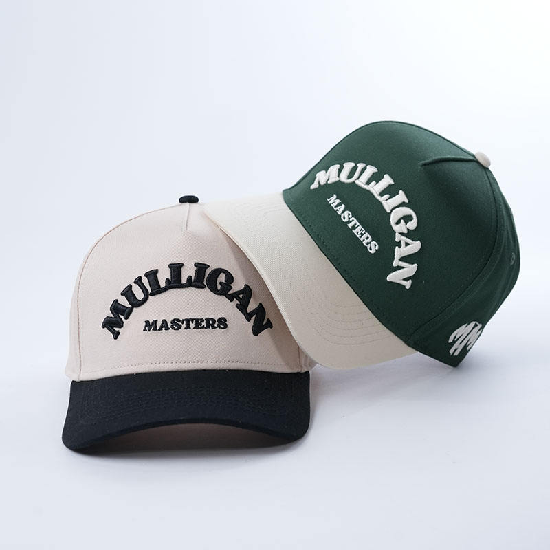 Two Tone Cotton Twill Baseball Cap with 3D Embroidered Mulligan Masters Logo