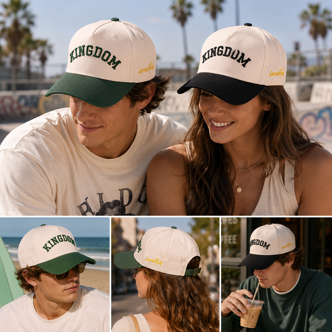 Cream Kingdom 3D Embroidered Two-Tone Baseball Cap