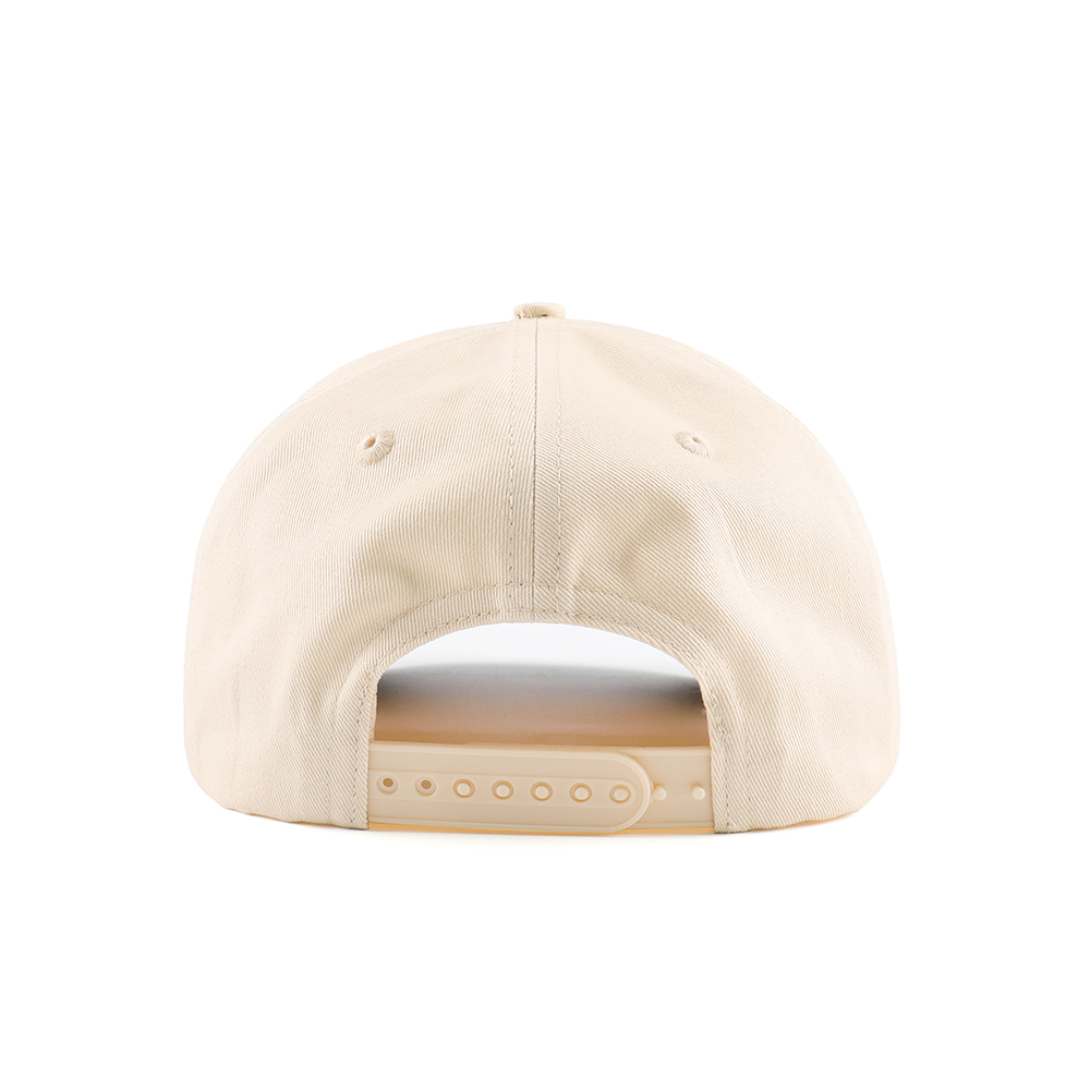 Cream Black Two Tone 3D Script Embroidered Baseball Cap