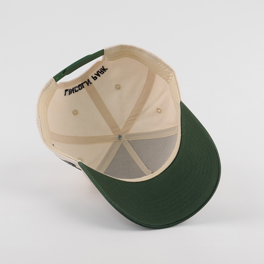 Cream Green FIELD HOUSE 3D Embroidered Curved Brim Baseball Cap