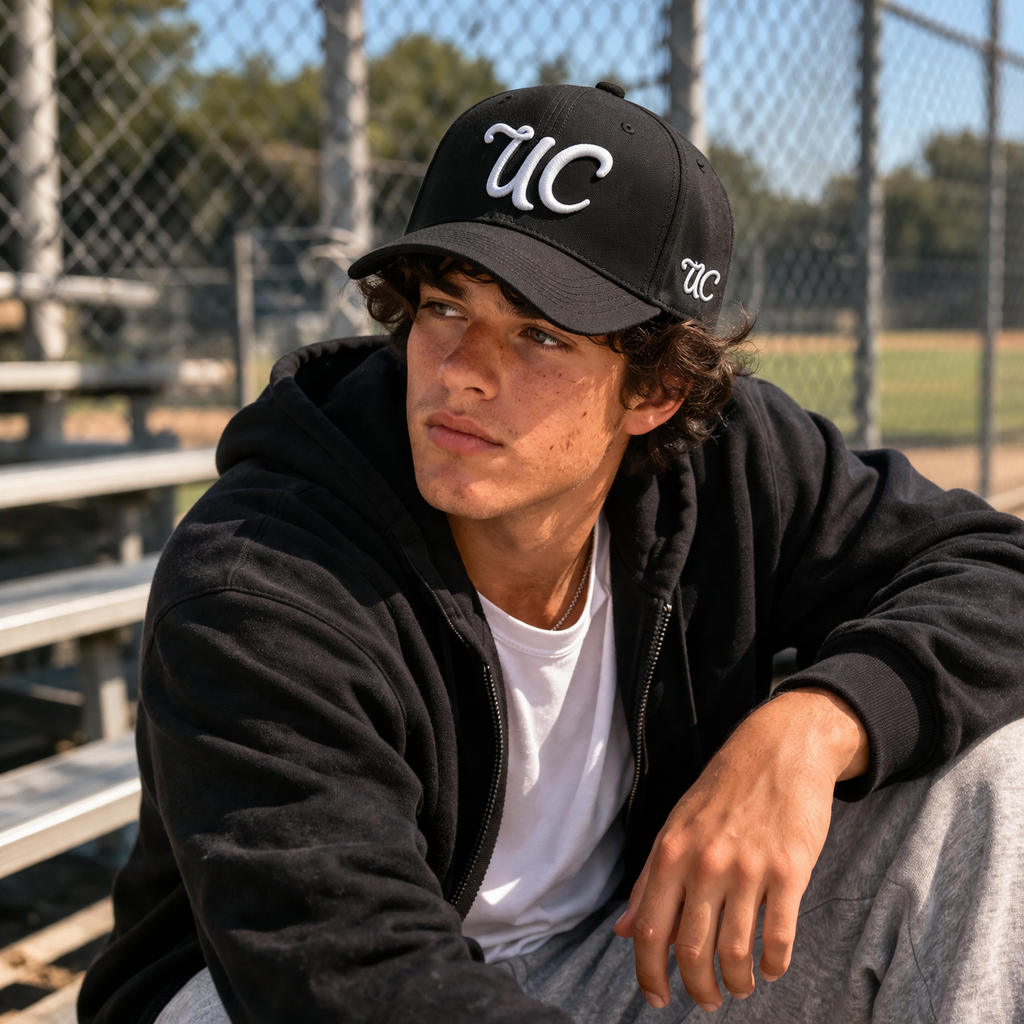 Two Tone 3D Embroidered Logo Cotton Twill Baseball Cap Set