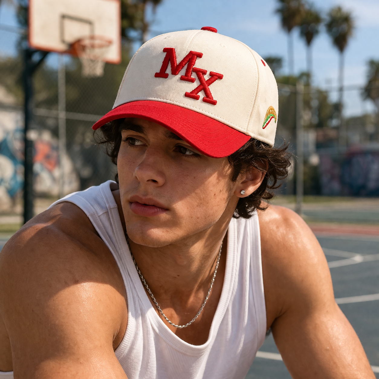 MX Embroidered Two Tone Cotton Twill Baseball Cap
