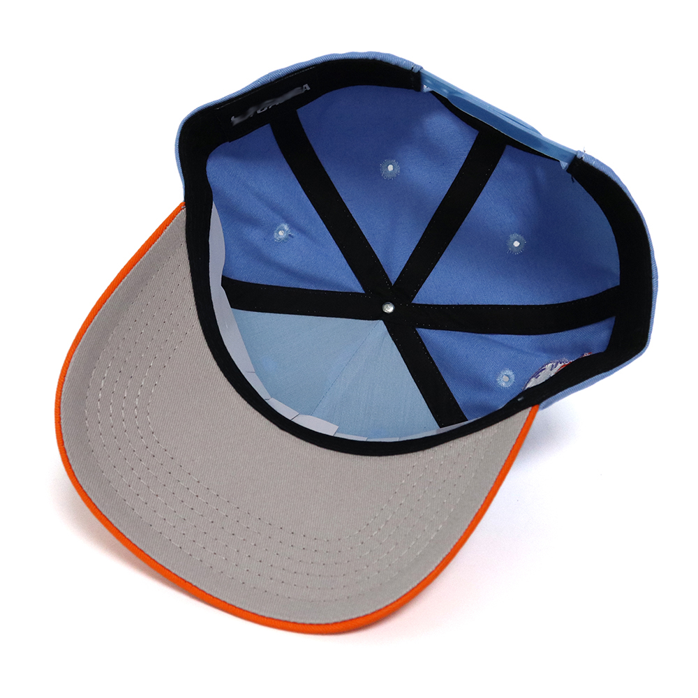 Light Blue and Orange Number 4 Embroidered Baseball Cap Adjustable Casual Hat