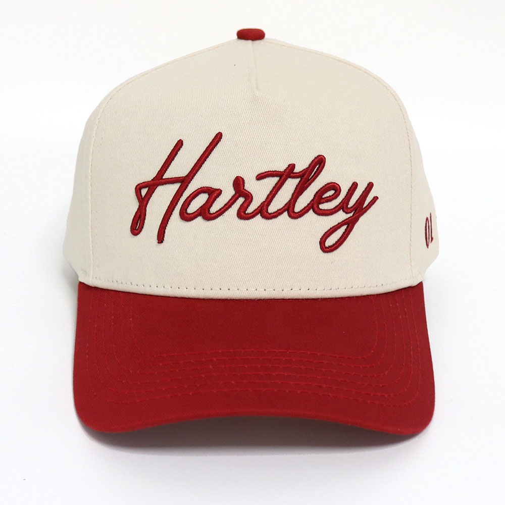 Hartley Two Tone Cotton Twill Baseball Cap with Script Embroidery