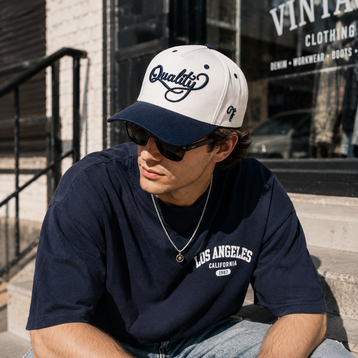 Two Tone Cotton Twill Baseball Cap with 3D Embroidered Quality Script Logo