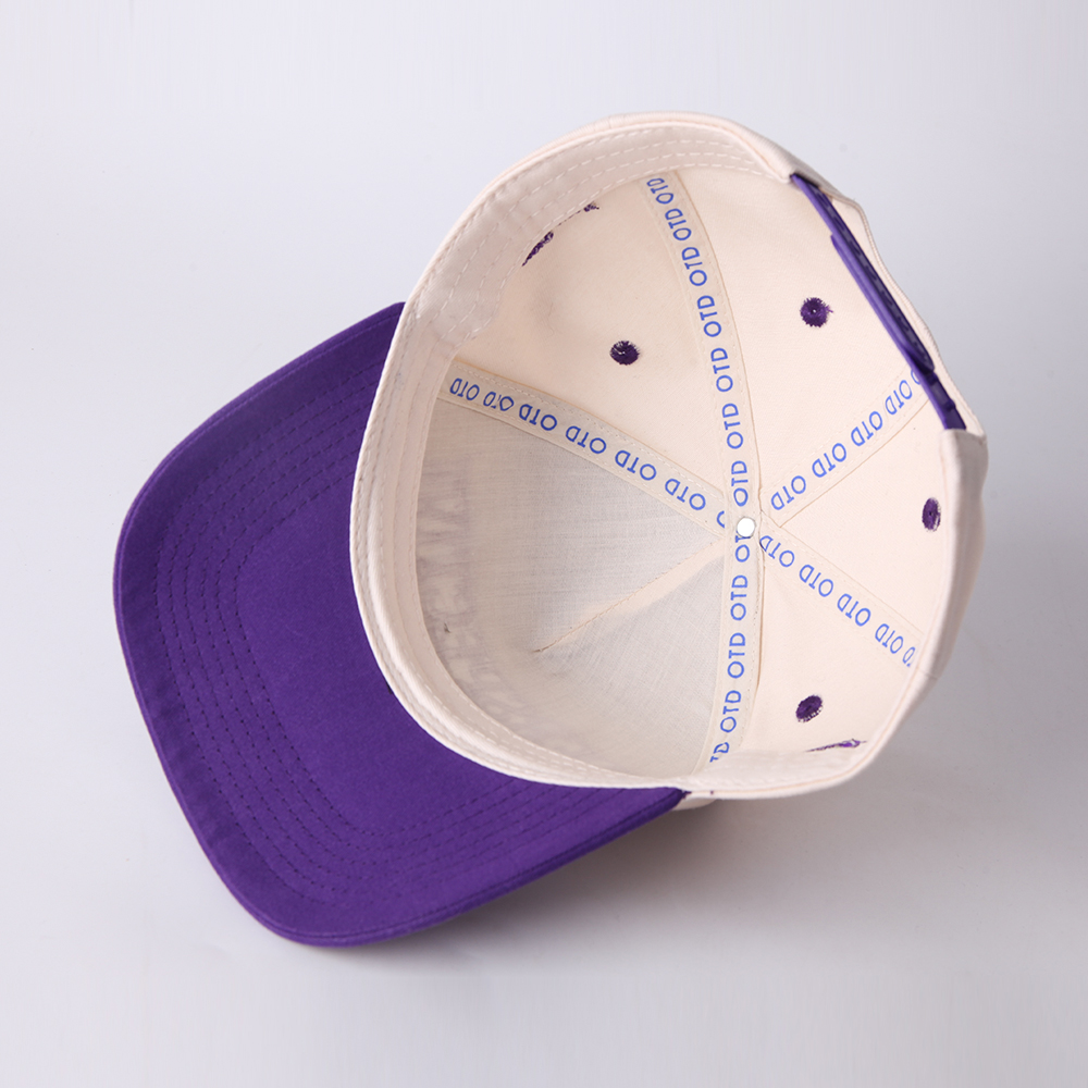 Perspective Purple and Cream Two-Tone 3D Embroidered Baseball Cap