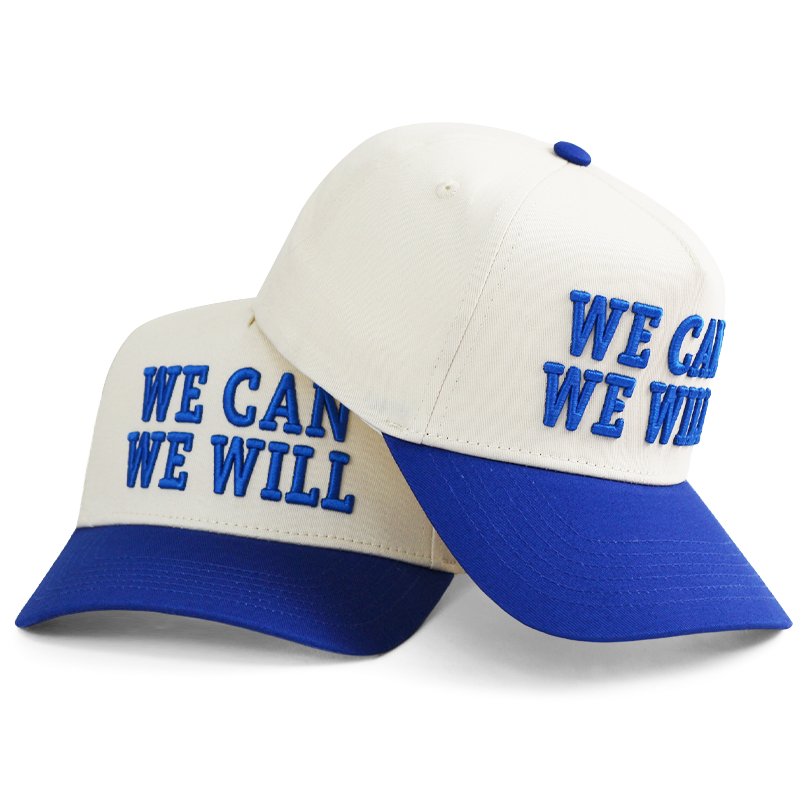WE CAN WE WILL White Blue 3D Embroidered Baseball Cap
