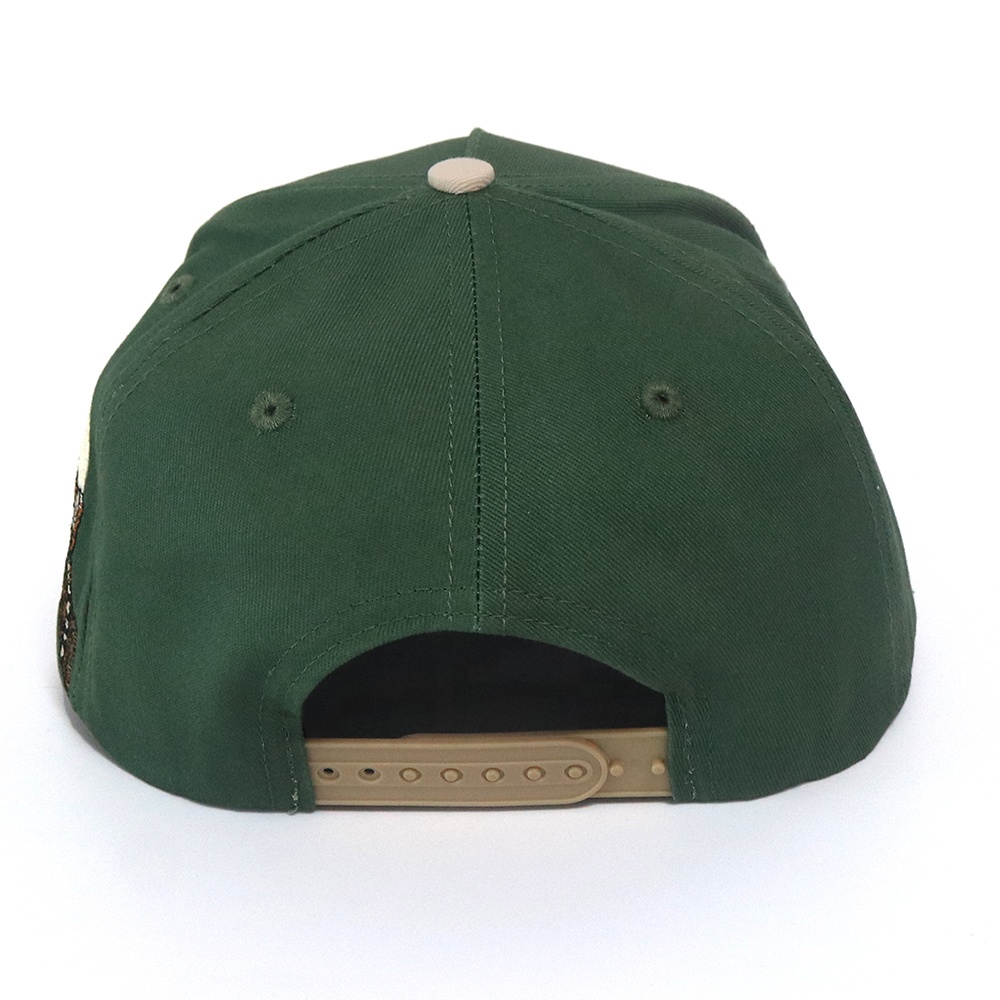 Green Beige Two Tone Baseball Cap with Raised EASY Letter Embroidery