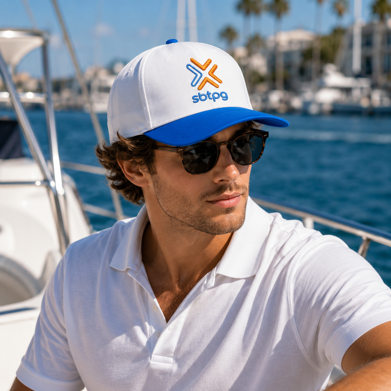 SBTPG 3D Logo Two Tone Cotton Twill 5 Panel Baseball Cap