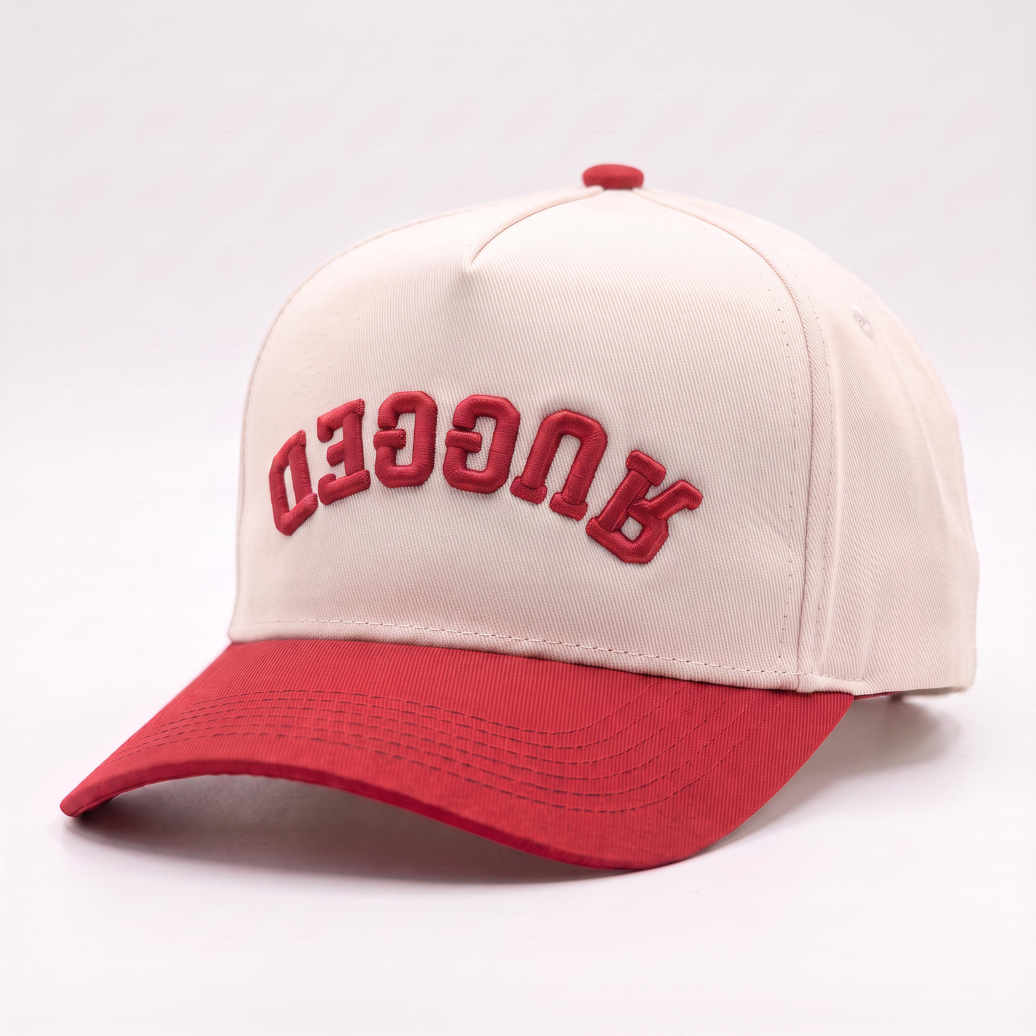Vintage Two Tone Letter Embroidered Baseball Cap Cotton Twill Adjustable Hat