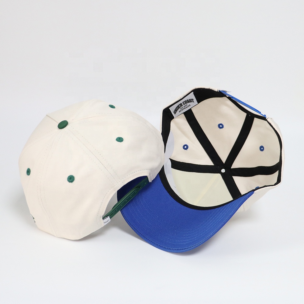Two Tone 3D Embroidered Logo Cotton Twill Baseball Cap Set