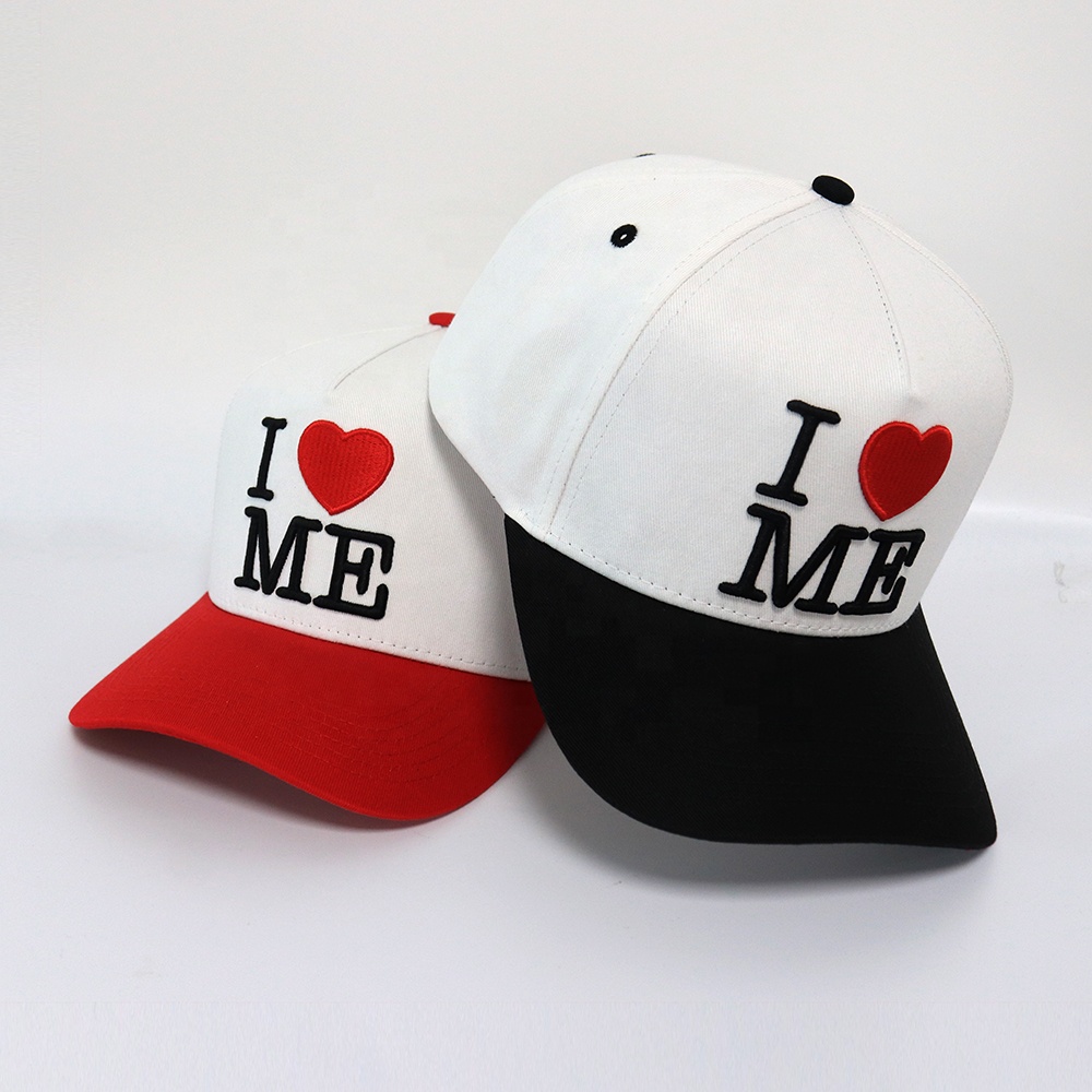 I Love Me Embroidered Two-Tone 5 Panel Baseball Cap