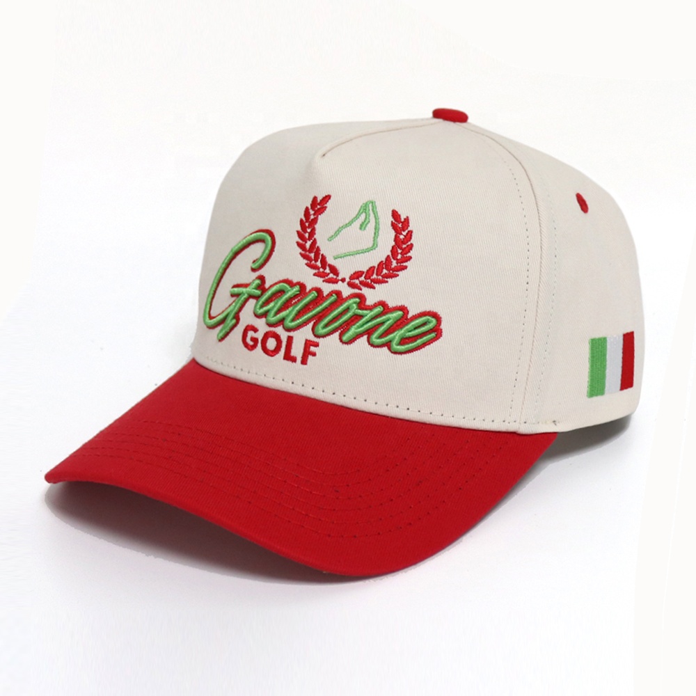 Two Tone Embroidered Golf Script Baseball Cap