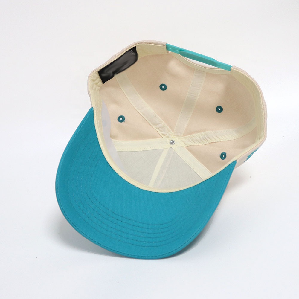 Beige and Teal 305 Embroidered Two Tone Baseball Cap