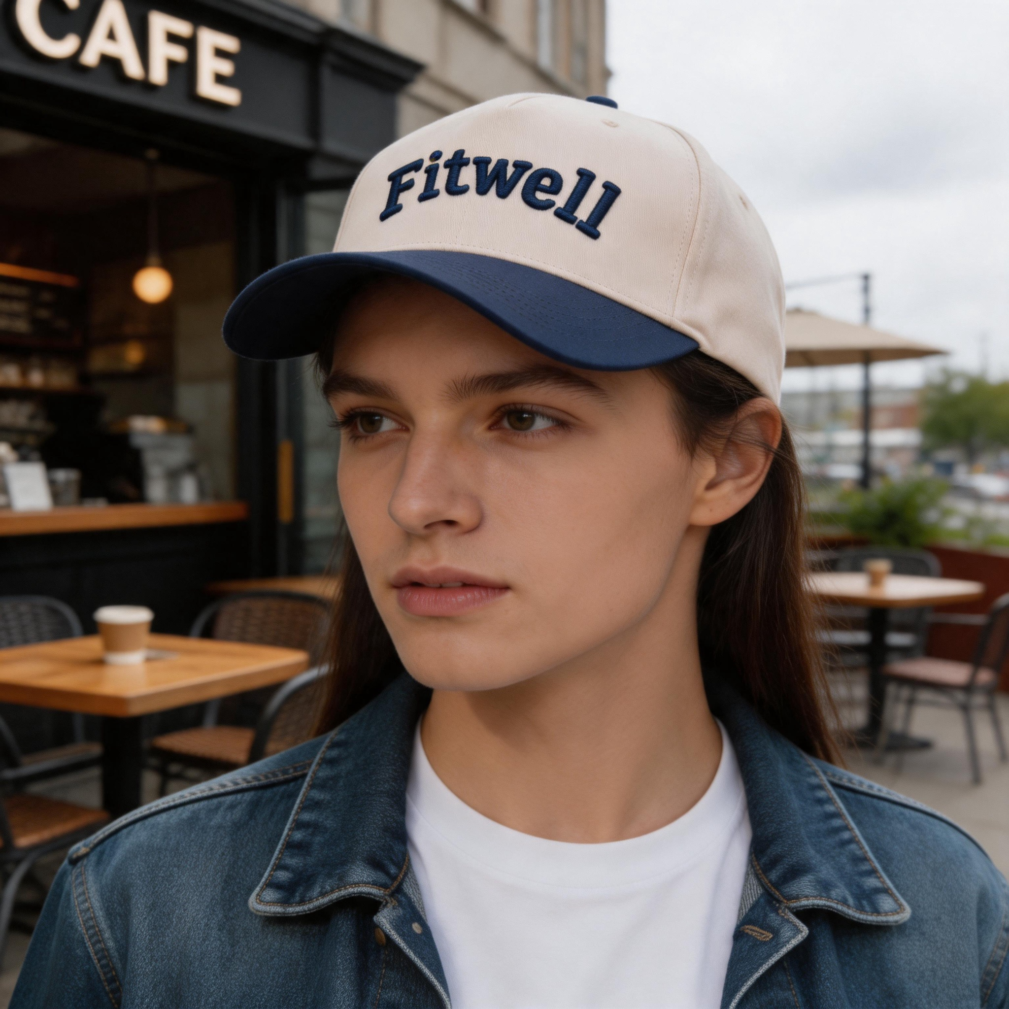 Vintage Two Tone Letter Embroidered Baseball Cap Cotton Twill Adjustable Hat