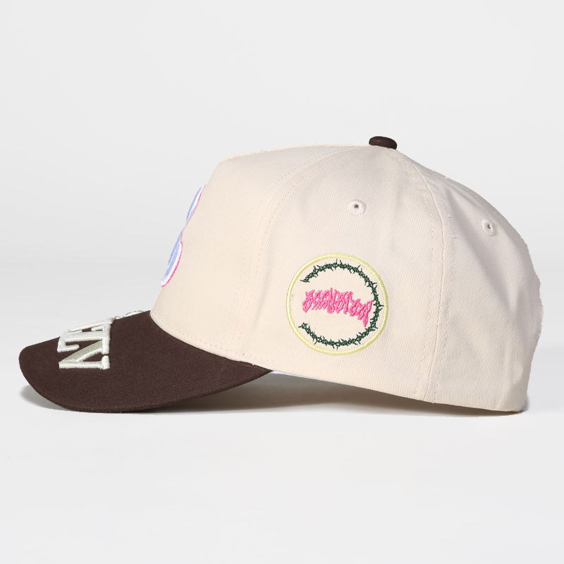 Two-Tone 3D Embroidered Letter Baseball Cap with Curved Brim