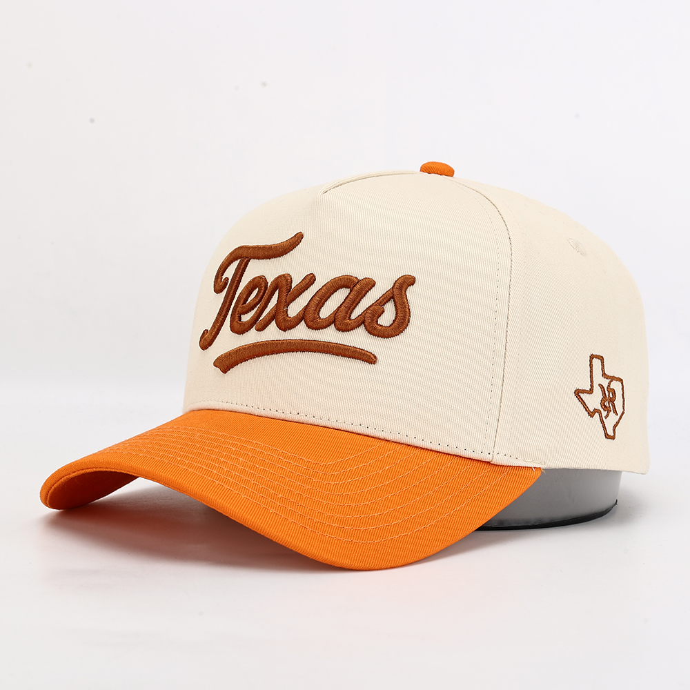 Texas Embroidered Two Tone Cotton Twill Baseball Cap